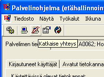 21) Palvelinohjelmaan täytyy kytkeä jokin Navitan tietokanta, jos sellainen on jo olemassa. Muutoin tietokannan kytkentä tehdään myöhemmin.