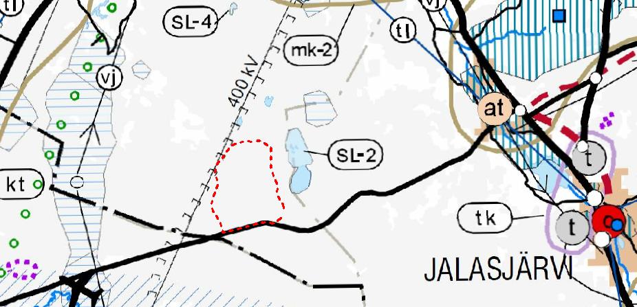 6 (14) Kuva 3: Ote Etelä-Pohjanmaan maakuntakaavasta, johon hankealue on rajattu punaisella katkoviivalla.