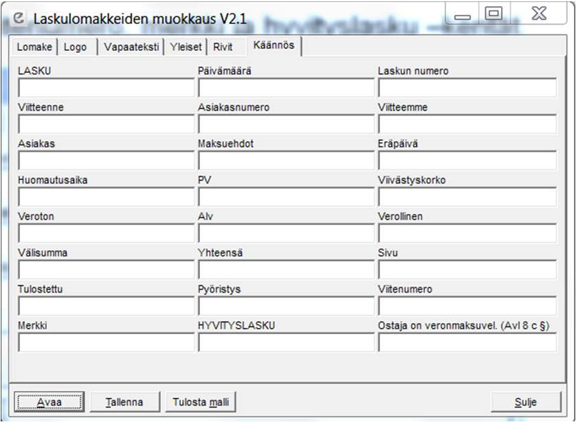 Jotta koko rivi tulee hyödynnettyä sivun marginaaleihin asti, tulisi rivien summa yhteensä olla 100. Kenttien järjestystä voi vaihtaa kätevästi oikeassa reunassa löytyvillä nuolipainikkeilla.