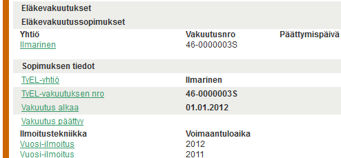 59 3.1.4 Yhteenveto työnantajatiedoista Näytä työnantajatiedot-sivulla on yhteenveto yrityksen tallennetuista tiedoista.