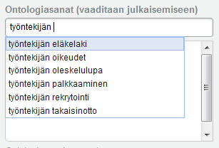 Välilehti 2. Lisätiedot Ylläpitäjän sähköposti -laatikkoon tulee automaattisesti dokumentin luontivaiheessa ko. käyttäjän sähköpostiosoite. Valitse yksi Tapahtumaa kuvaava sana.