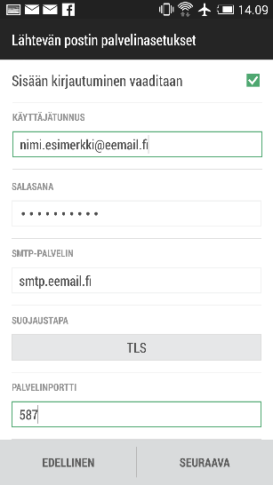 Elisa Oyj 13/31 Tarkistetaan, että Saapuvan postin asetukset -kohdan asetukset ovat oikein. Protokolla: Tähän valitaan IMAP.