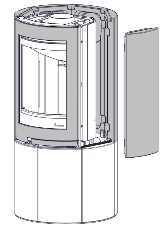 GB Assembly of heat storing Powerstone (accessory), se separate manual.