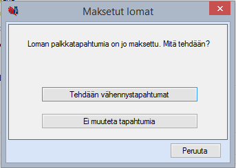 1 (12) Mepco HRM vinkkejä eri aihealueista Kohta: Kuvaus: Lomat ja poissaolot Lomajakson muuttaminen Jo ajettuja jaksoja voidaan muuttaa vain, jos Työehtosopimus-parametristolla on käytössä valinta