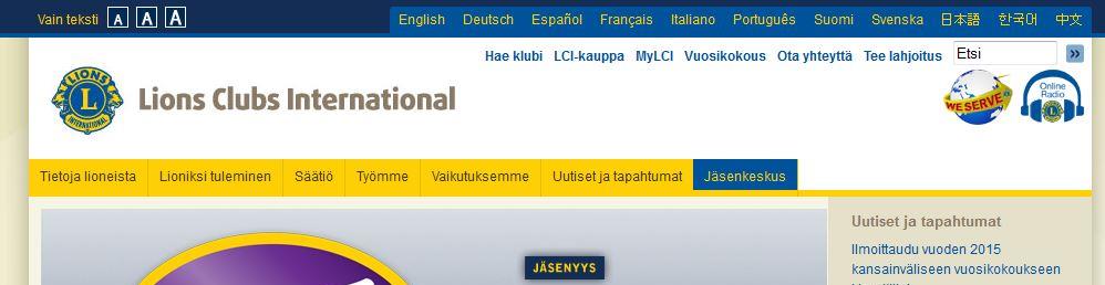 MyLCI Rekisteriin kirjautuminen https://mylci.lionsclubs.org/login.aspx?