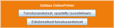 3 1 Unifaun OnlinePrinter tulostusasetukset Tehdäksesi muutoksia tulostusasetuksiin, klikkaa