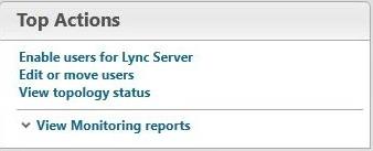 LSCP etusivulla on ikkuna, missä mainitaan uusien käyttäjien aktivoimisesta. Valitaan Enable users for Lync server.