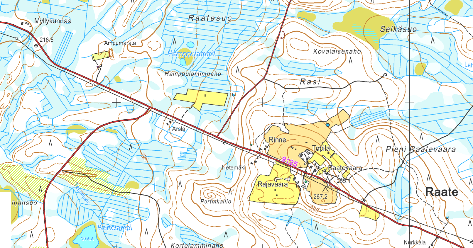 Myllypuro Raatevaara Kuva 4. Myllypuro ja Raatevaara nykykartalla. VÄLIRAUHA 1940-1941 Välirauhan aikana Veikko koulutettiin tykkimieheksi kertausharjoituksissa Ylivieskassa 27