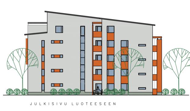 Ylimpään kerrokseen sijoitetaan lisäksi kahden ylimmän kerroksen asuntojen irtainvarastot sekä kaikkien asuntojen käyttöön tuleva pyykinkuivaustila.