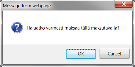 9. Valitse Maksutapa-sivulla maksutavaksi