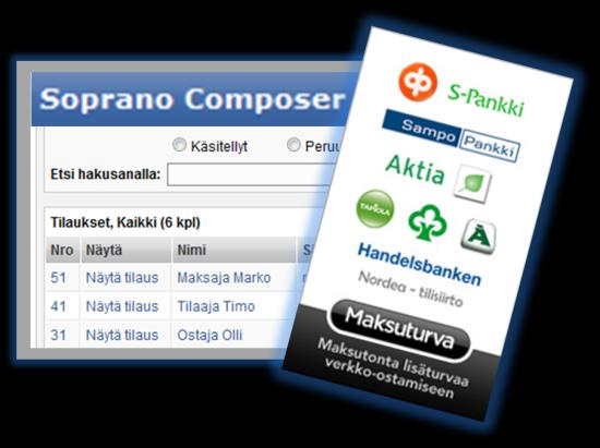 Tilausten käsittely Maksuturvalla maksetut tilaukset tunnistat siitä, että tilausluettelon Maksettu sarakkeessa lukee joko Maksuturvan verkkomaksu tai Maksuturvan tilisiirto.
