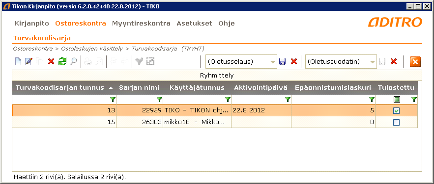 Lokakuu 2012 4 (14) 1. Turvakoodisarjojen käsittely Kassamaksuissa käytetään turvakoodisarjoja.