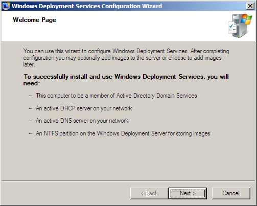 Käynnistä WDS ja valitse WDS Serverin päällä ja oikealla hiirellä Configure Server 2.