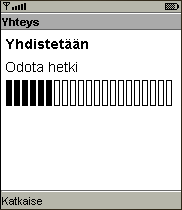 YHTEYDEN AVAAMINEN 4.3 BASERELAY PALVELIMEN ODOTTAMINEN Jos yhteyden muodostus ei tapahdu BaseRelay-palvelimen kautta, tämä kohta ohitetaan.