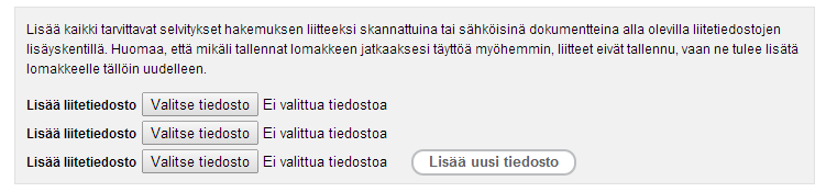 Lähetä hakemuksesi mukana välttämättömät liitteet.