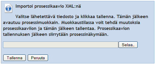 HARJOITUKSET 27 (79) Importoi prosessi XML:nä