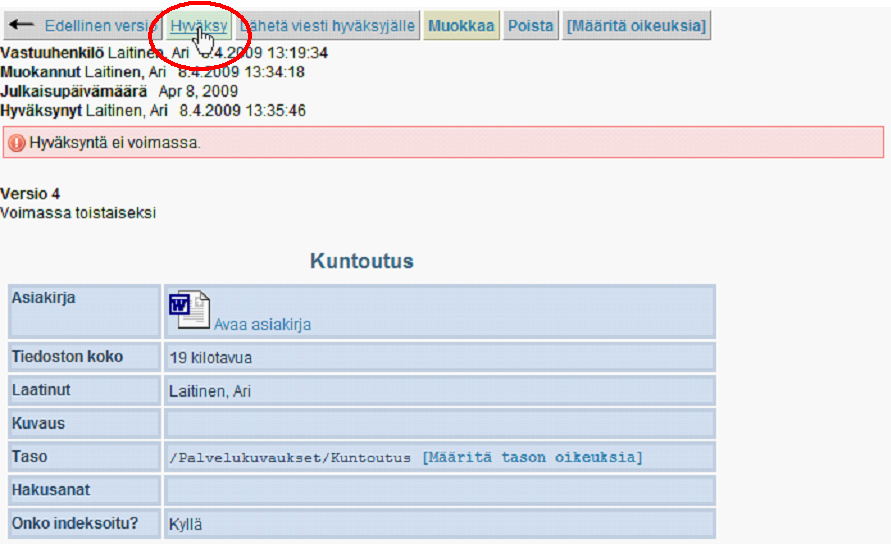 HARJOITUKSET 42 (79) Hyväksy