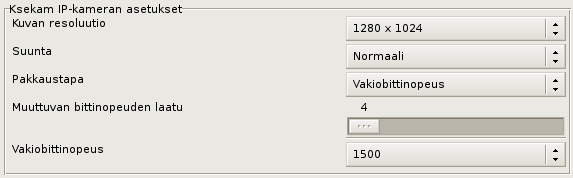 LUKU 2. ASENTAMINEN JA ASETUKSET 17 2.1.4.3 XeCap-kamerat XeCap-kameroille ei ole tavallisesta poikkeavia asetuksia. 2.1.4.4 Yleiset verkkokamerat Yleinen verkkokameratuki on niitä kameroita varten, joille ei ole erillistä tukea.