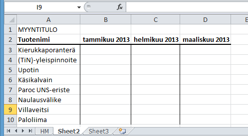 21. Luo uusi työkirja ja tallenna se nimellä viittausharjoitus Documents-kansioosi. 22.