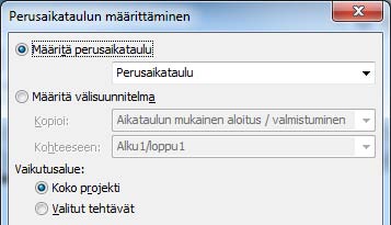 Runkosuunnitelman tallentaminen Kun projektisuunnitelma on alustavasti kunnossa, kannattaa projektiaikataulu hyväksyttää eri osapuolilla.