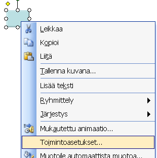 Microsoft Excel perusteita 23 (25) 10.2 Painikkeen toiminnon muokkaaminen 2. napsauta sitä painiketta, jota haluat muokata 3. napsauta hiiren kakkospainiketta kuvakkeen päällä 4.