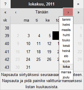 Oikean päiväyksen voi halutessaan kirjoittaa "Päiväys"-kenttään manuaalisesti tai valita päivämäärä "Päiväys"-kentän perässä olevasta kalenteri-ikonista.