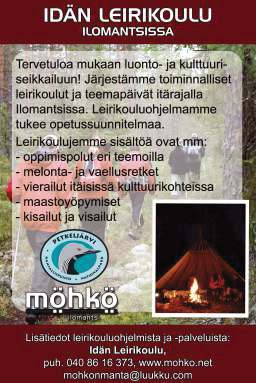 Medlemmar i Lägerskolföreningen i Finland ITÄ - SUOMI Hyvärilä & Pielisareena 20 Lomatie 12, 75500 NURMES Puh/Tel. +35840 7087 616 Vaihde 04010 45960 Fax.
