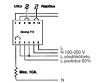 devireg 710 asennetaan ohjaamaan osittain varaavien lattialämmitysten kontaktorien ohjausjännitettä SLY 1.2 -kytkennässä.