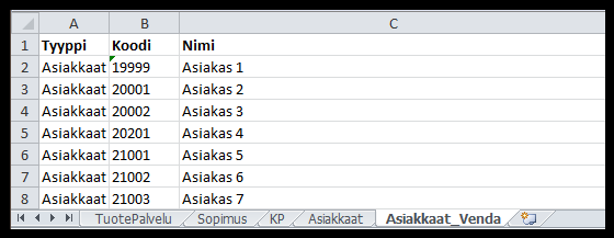 23 Kuva 8. Koodisto Kustannuspaikka Asiakaskoodisto (Kuvat 9. ja 10.