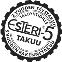 19.3.2013 sivu 27 TAKUUEHDOT SIVU 2 Muut takuuehdot - 2 vuoden täystakuu ja 5 vuoden rakennetakuu koskee koneita, jotka on lueteltu ESTERI-5 takuuehdoissa, ja ovat kiinteistöpesulassa yhteiskäytössä.