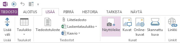 Voit valita mitä tahansa näyttöleikkeillä Asioiden tuominen OneNoteen on helppoa näyttöleikkeellä, jonka avulla voit valita mitä tahansa koneesi näytöltä ja säilyttää sen osana muistiinpanojasi.