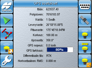 c. GPS-asetukset-näyttö Valitse, kun haluat avata GPS-asetukset -näytön. Tässä osiossa on esitelty ominaisuudet, joita voidaan käyttää GPS-asetukset -näytöllä. c1 a c2 c5 c3 c6 c4 Kuva 6-39.