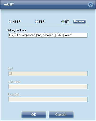 FTP-lataus Napsauta Download Masterin Assign (Määritä) -painiketta ja valitse FTP-kohta Options (Valinnat) -kentästä. Näppäile FTP-sivuston osoite, Porttinumero, Käyttäjänimi ja Salasana.