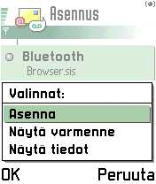 Voit joko käyttää puhelimen mukana CD:llä tulevaa ohjelmistoa PC Suite Nokia 7650:lle jolloin asennus tapahtuu PC:stä käsin, tai siirtää Browser.