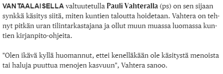 Tälle mittariksi on mainittu Vantaa on kustannustehokkain keskeisten palvelujen osalta. Miten tätä mitataan?