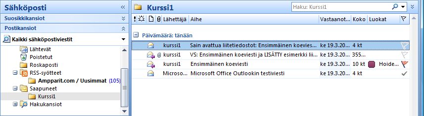 Outlook Oulu 10.12.2008 Kimmo Rousku sivu 30 Varmista, että säännöllä on sopivan kuvaava nimi, laita rasti kohtaan Suorita tämä sääntö viesteihin, jotka ovat jo kansiossa Saapuneet.