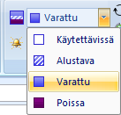 Outlook Oulu 10.12.2008 Kimmo Rousku sivu 36 Jos Outlook ei saa haettua jonkin toisen henkilön tietoja, näkyy kyseisen henkilön kohdalla katkoviiva ja ilmoitus Ei tietoja.