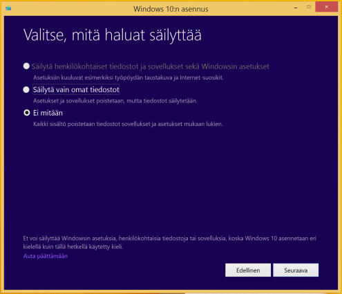 Windows 10:n asennus-/päivitysohje puhdas asennus DVD-levyltä (Tapa 3) Asentaminen DVD-levyltä Windowsiin kirjautuneena (vain tietyille yritysasiakkaille) Ota Microsoftilta tai joltakin sen