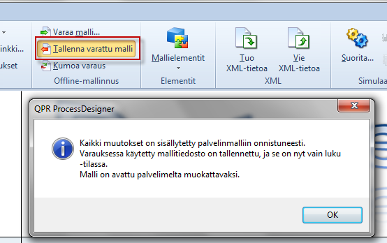 33 (37) Tallenna varattu malli-painikkeen painamisen jälkeen ilmestyy alla oleva ikkuna.