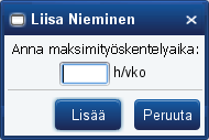 Kontekstivalikkoon toiminta-kohdan toiminnot ( Päivystys, Loma ja Etätyö ) tulisi muuttaa radiopainikevalinnoiksi, koska käytännössä aina yhden niistä täytyy olla valittuna.