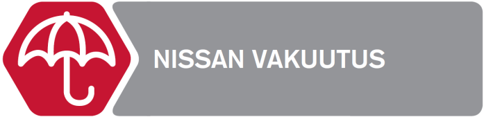 NISSAN LISÄPALVELUT Turvaksi autollesi. Turvaksi sinulle. Nissan Vakuutus tarjoaa Nissan-tuotemerkin alla huippuluokan vakuutuspalvelun. Kun sinulla on Nissan Vakuutus, voit ajaa turvallisin mielin.