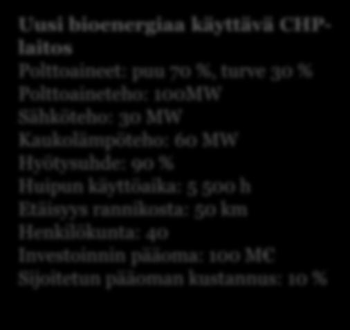 Millaisia alue- ja kansantaloudellisia vaikutuksia syntyisi, jos rakennettaisiin uusi 100 MW:n biopolttoainevoimalaitos?