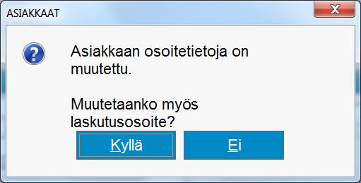 2.7 Asiakkaan laskutustiedot A Alla olevaan alavälilehdellä ovat asiakkaan omat laskutusoletukset.