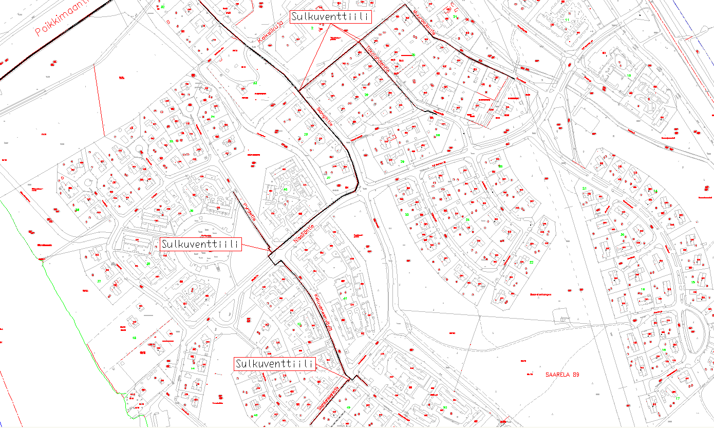 Kolmas korttelijohto rakennetaan Keluveneenväylältä etelään kääntyvälle Saarelansaarentielle, mitä pitkin johtoa rakennetaan Varppi- ja Vorokkikujalla oleville omakotitaloille.