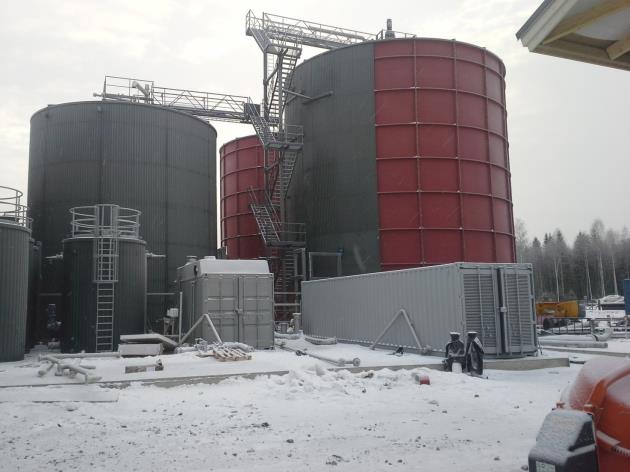 Biotehtaan Kuopion laitos -Laitos rakenteilla -Käyttöönotto 3/2014-60 000 tn/a biohajoavia jätteitä -biokaasua