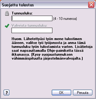 Paperi/tulostus Paperi/tulostus Paperi/tulostus-välilehti sisältää tulostustyön perusasetukset. Määritä työn tyyppi, paperi, puolisuus, viimeistely ja laatu. Huom.