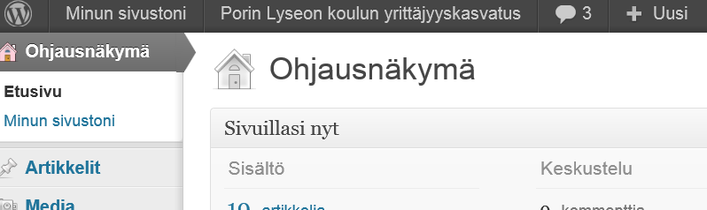 Kun kirjoitat artikkeliasi, voit välillä käydä vilkaisemassa, miltä se näyttää blogissa. Klikkaa oikeasta ylänurkasta Esikatsele (kuva alla).