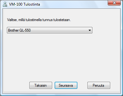 VM-100-ohjelman käyttö 3 2. Napsauta [Seuraava]-painiketta (3). Esiin tulee VM-100-valvoja-valintaikkuna. Jos käytössä oleva tietokantatiedosto (*.