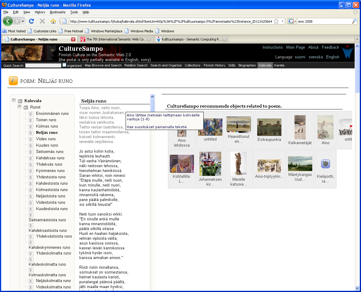 Semantic Kalevala: The computer understands the national epic Kalevala Translation into modern Finnish