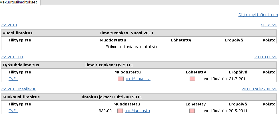 22 5 TYEL-KUUKAUSI-ILMOITUKSEN TEKEMINEN 5.